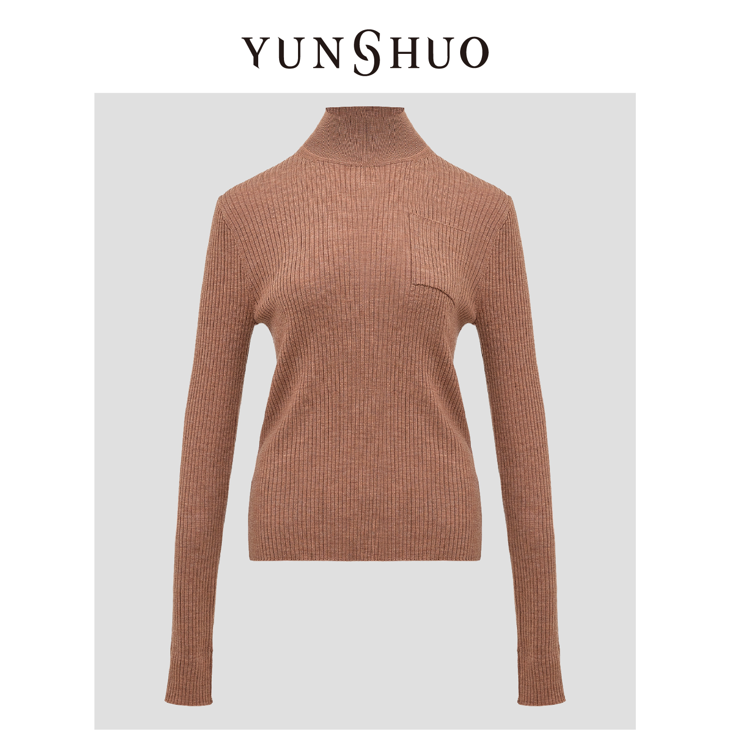 YUNSHUO允硕秋冬新品时尚百搭休闲中高领气质修身套头毛衫739526