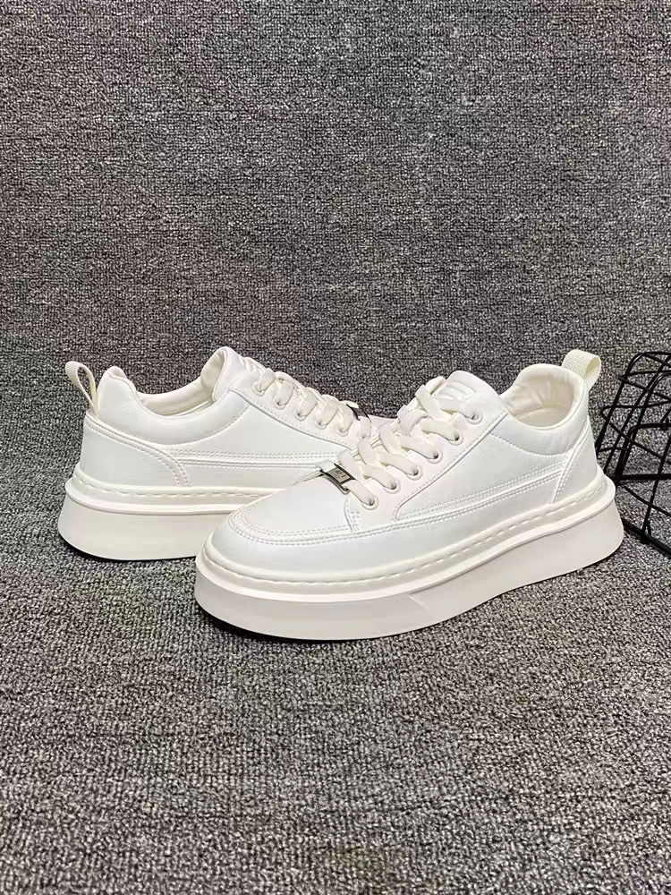 春秋季男士休闲板鞋商务风小白鞋百搭增高鞋-606