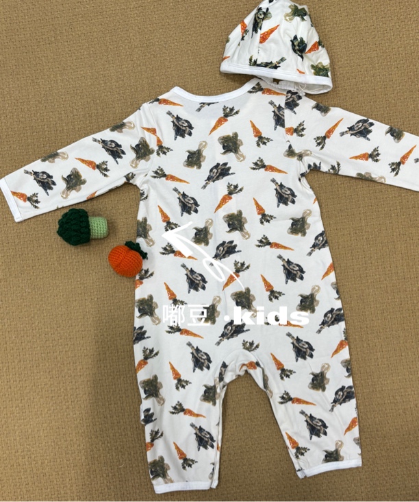 Dudo 【蔬菜萝卜】秋季长袖连体爬行服