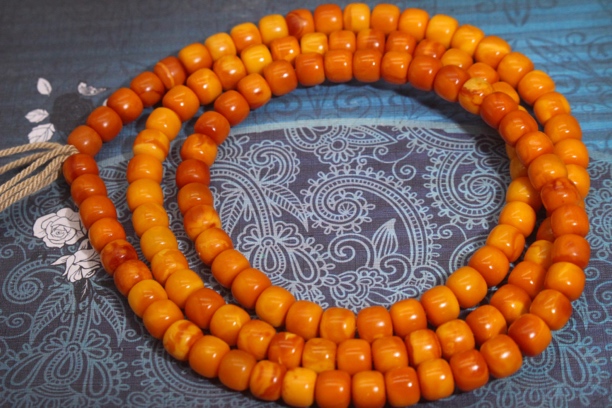 古董橘皮108佛珠皮壳包浆氧化完整支持复检尺寸7.5mm➕克重28.99克