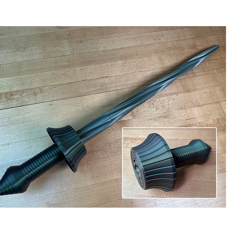 3d打印伸缩剑3d打印螺旋剑打造可伸缩玩具摆件礼品礼物艺术潮流