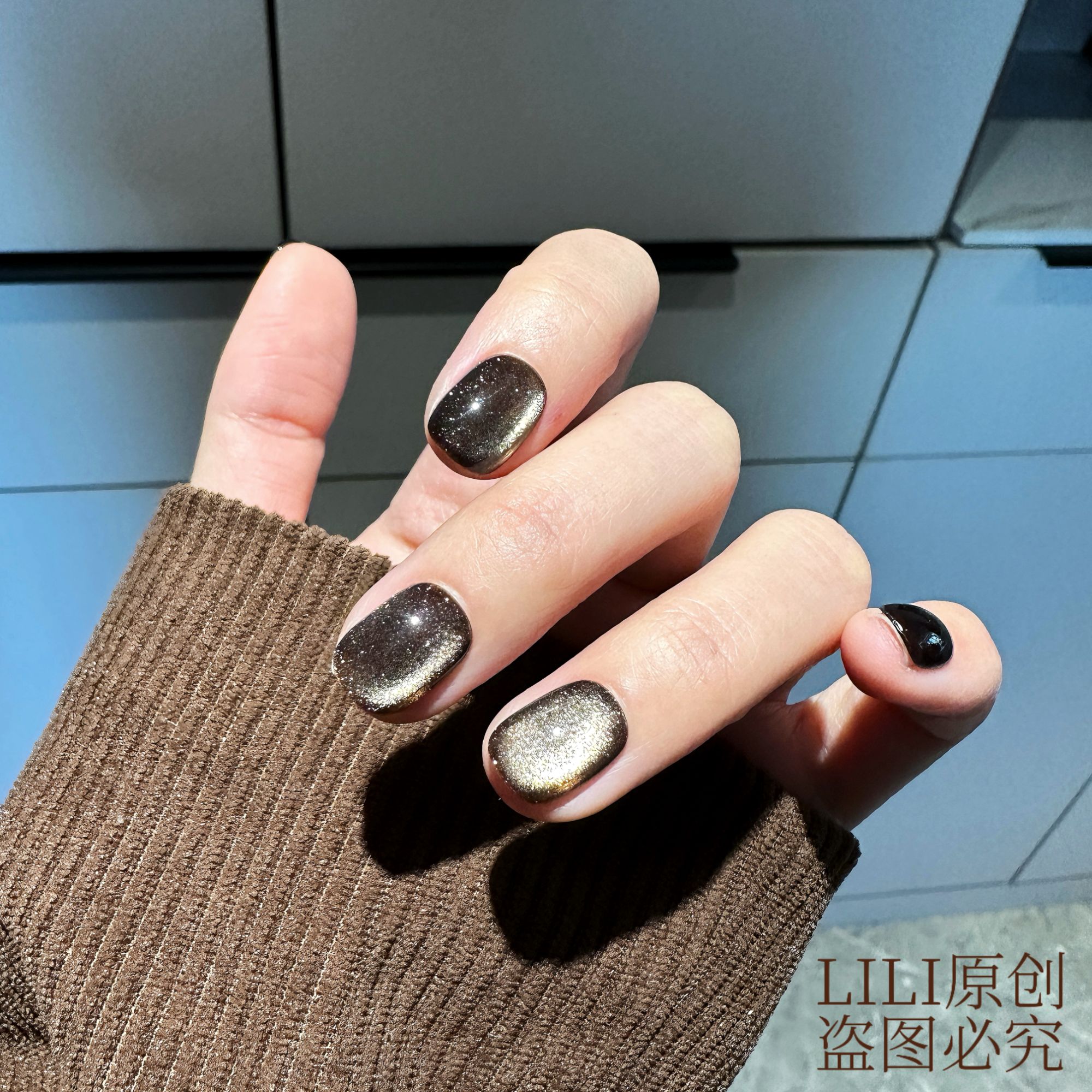 青檀｜李里纯手工穿戴甲满天星猫眼显白气质穿戴式穿戴式手工甲