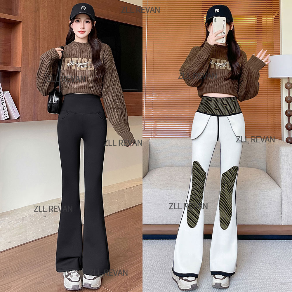 【四口袋加绒加厚款】秋冬新款加厚收腹显瘦提臀黑金护膝女女款