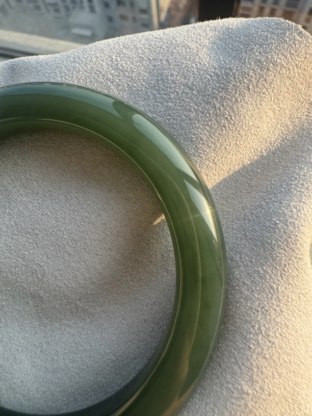 和田玉老料深湖水手镯57.0口