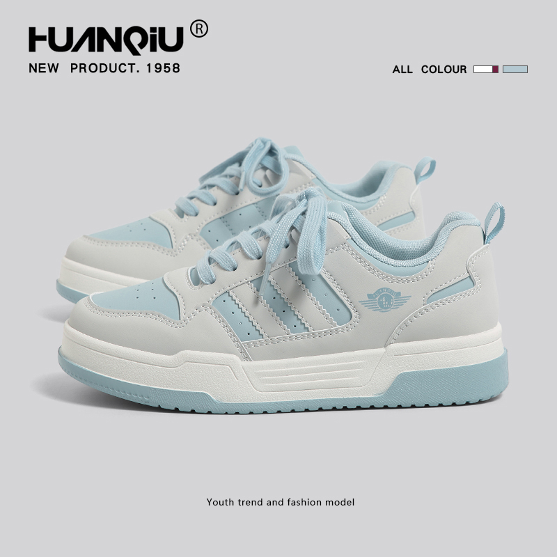 环球厚底蓝色板鞋女款春秋2025新款潮流鞋子女百搭小众学生运动鞋
