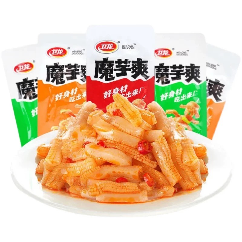 卫龙魔芋爽素毛肚解馋小零食辣味18g*20包