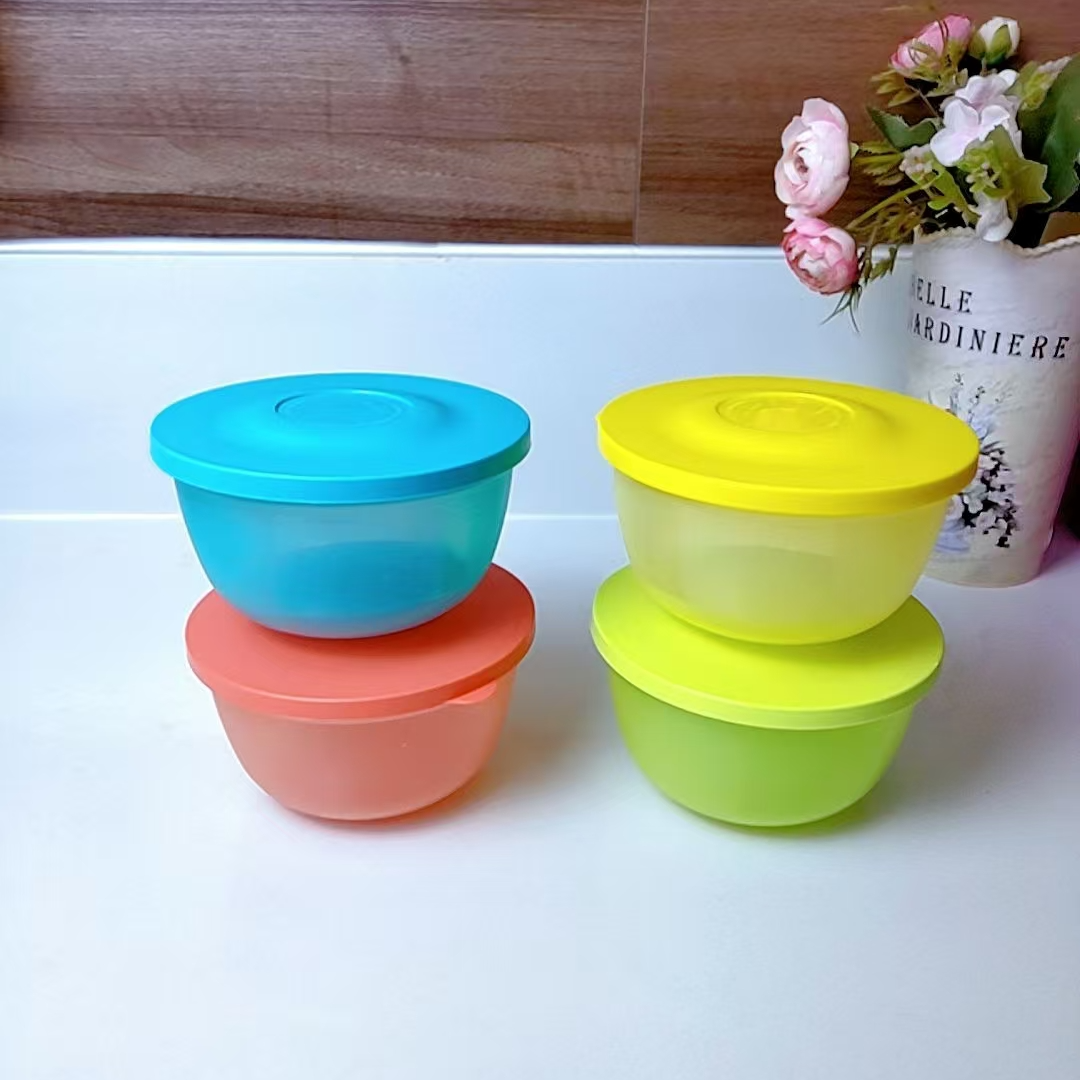 400毫升夏日萌翻多彩保鲜小圆碗 密封碗