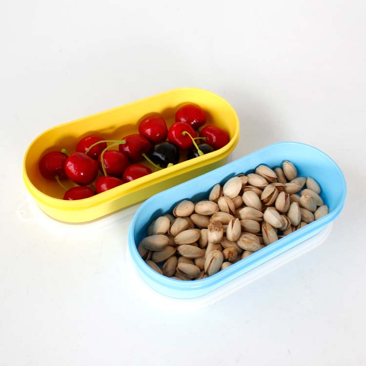 （黄+蓝）2个500毫升多彩储藏便利盒套装保鲜盒