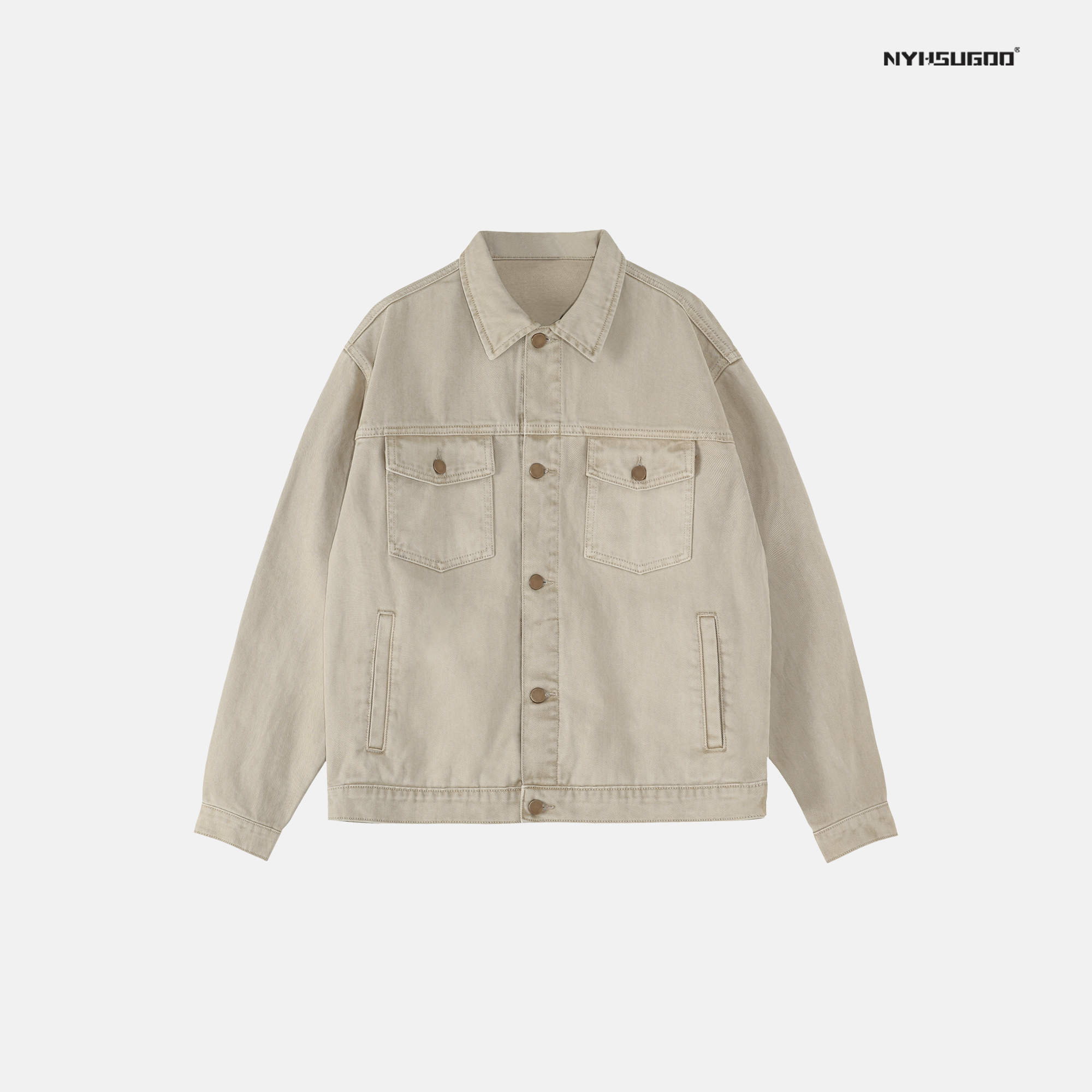 NYHSUGOO/南乙3245秋季男美式休闲水洗牛仔夹克情侣百搭全棉外套