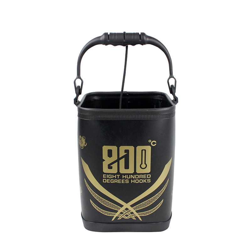 800度酷黑折叠打水桶立式打水桶 PE材质结实耐用，美观度好。