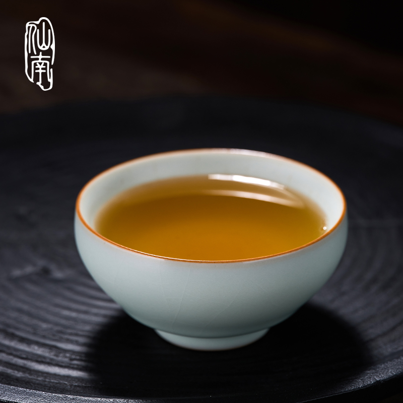 仙南汝窑茶具主人杯复古开片单杯茶杯陶瓷家用品茗杯怀古杯90ml