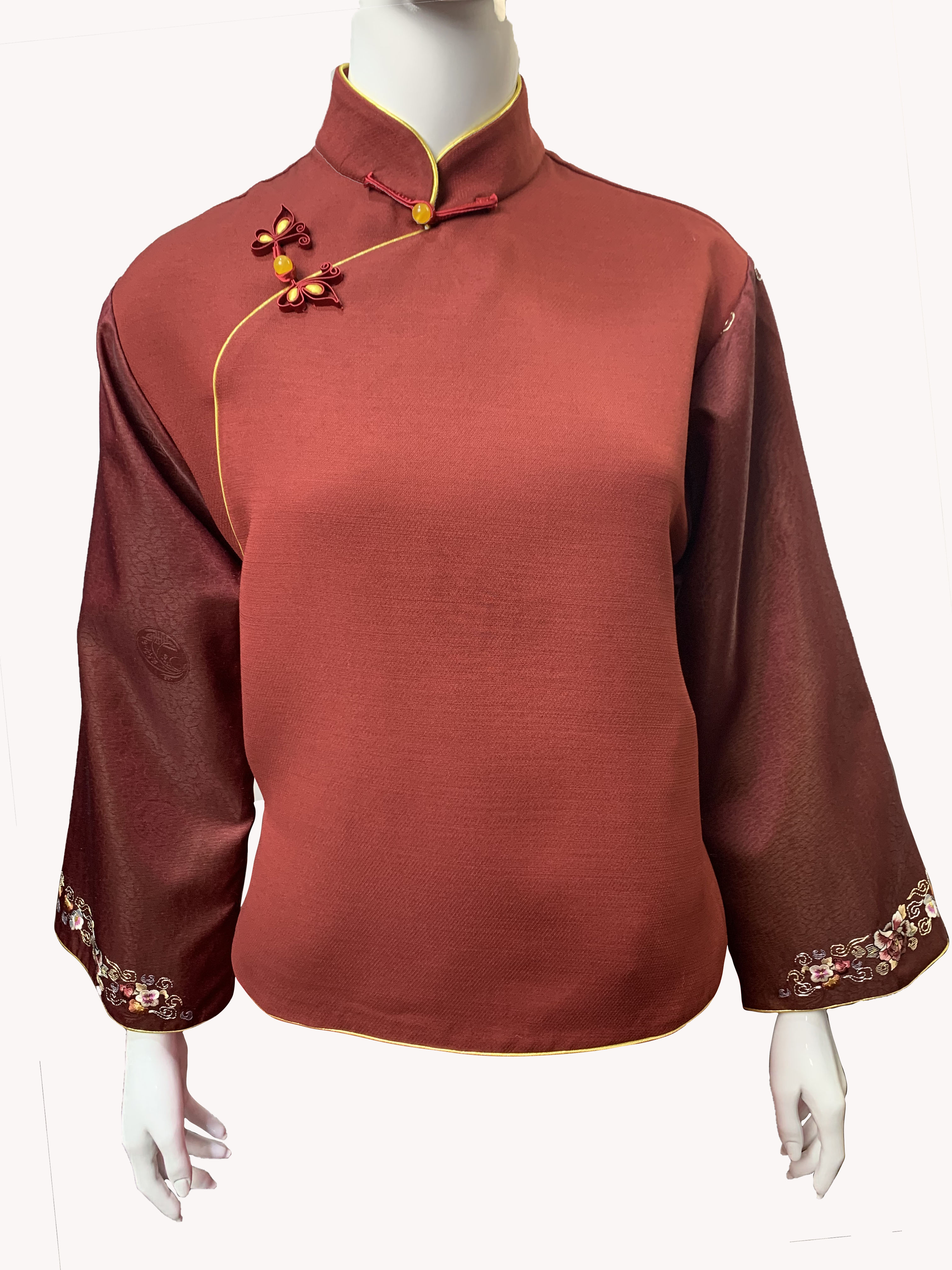 网红国风红色时尚女士上衣