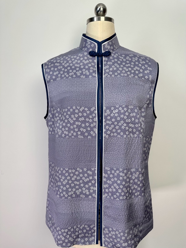 新中式国风高奢立领盘扣直襟马甲