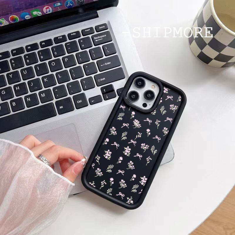 碎花蝴蝶结适用苹果14手机壳iphone13promax气囊12/11硅胶7/8