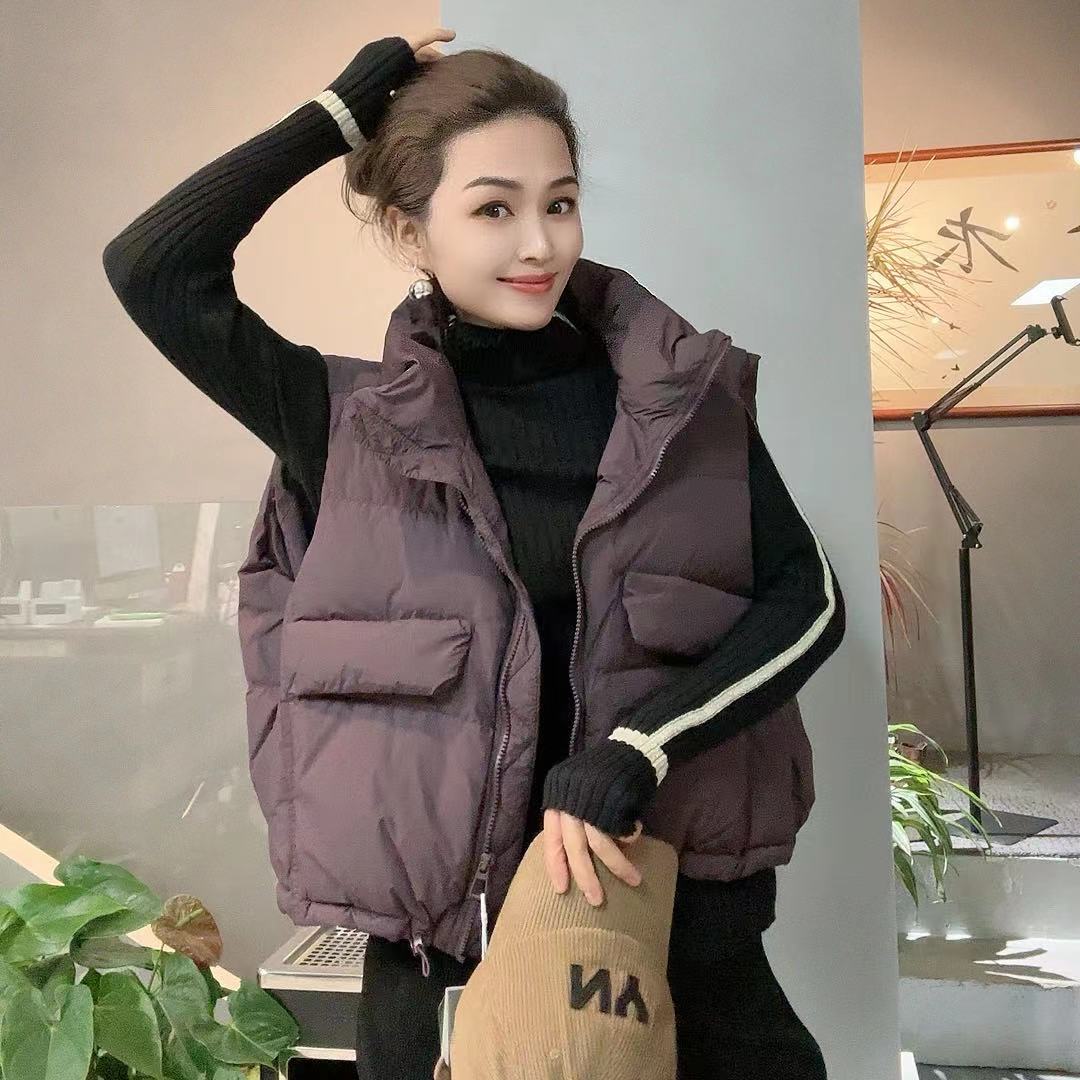 欧货新款马甲女2023百搭冬季外套立领坎肩短款保暖高级感马夹背心