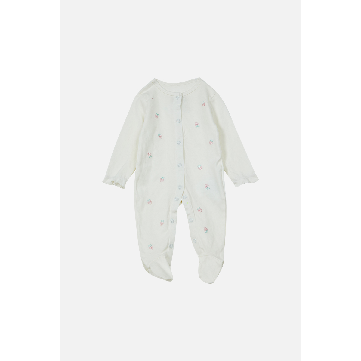 外贸单 女宝婴童纯棉碎花刺绣甜美风长袖哈衣连体爬服外出服