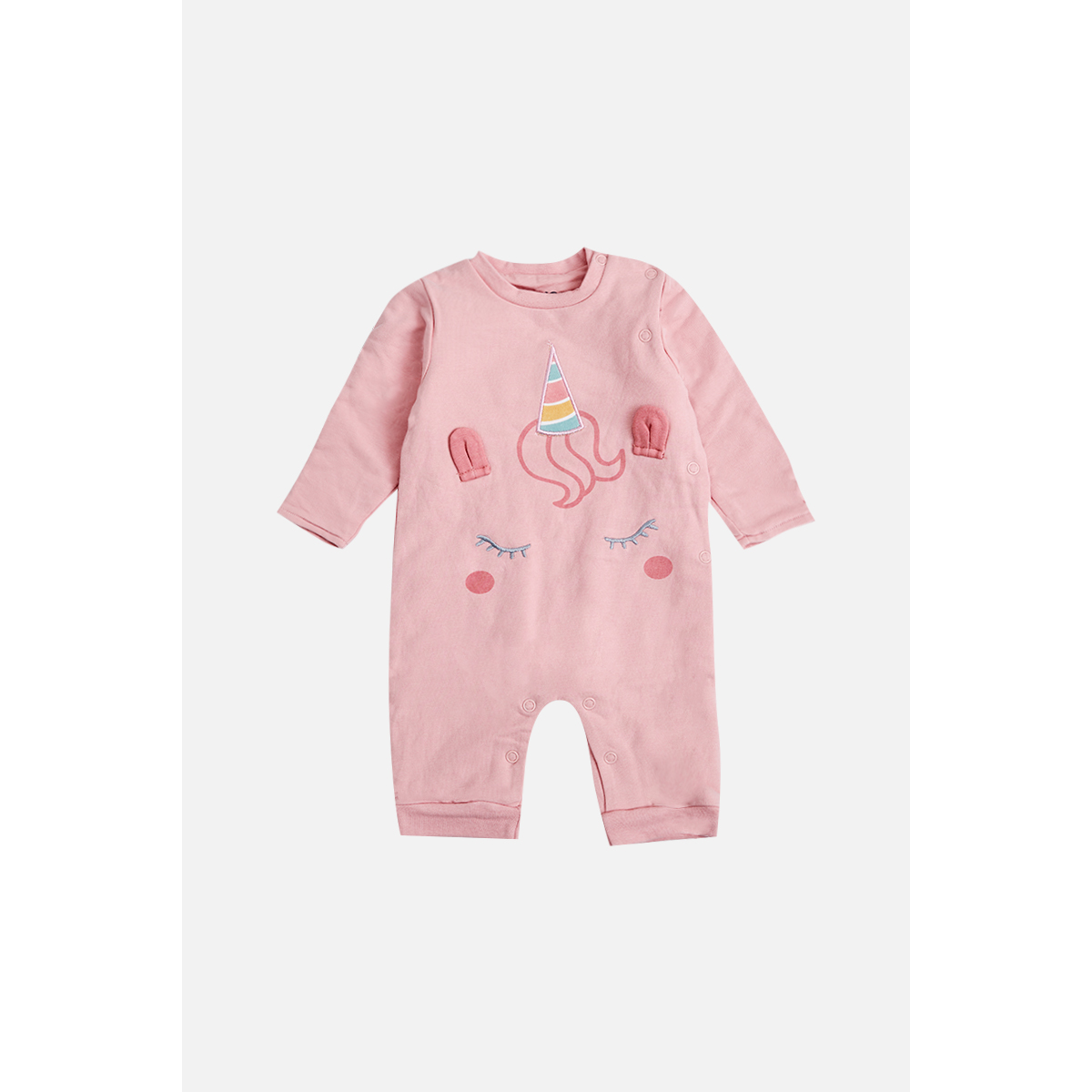 外贸单女宝婴童秋冬新款纯棉独角兽可爱造型长袖夹棉保暖连体爬服