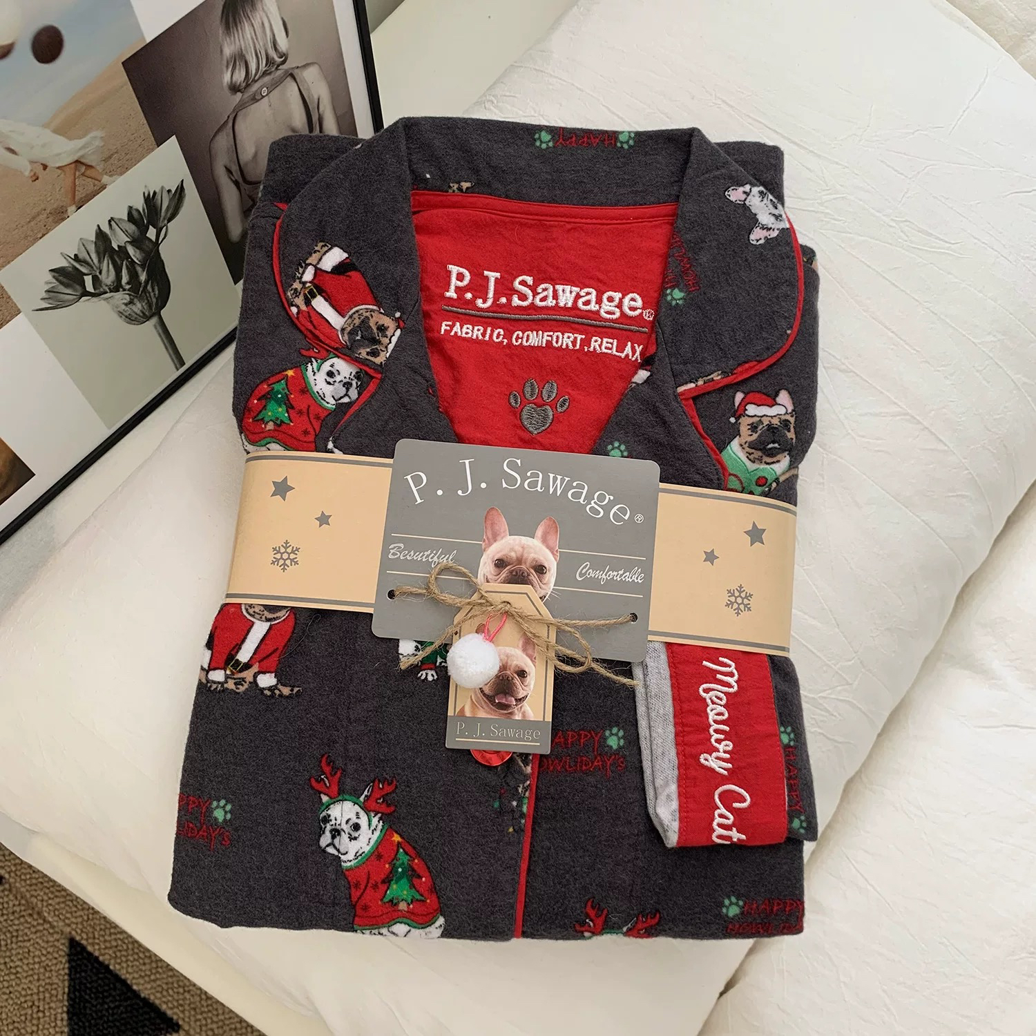 包邮！越洗越软！出口美国PJS！秋冬纯棉磨毛柔软轻奢睡衣套装女