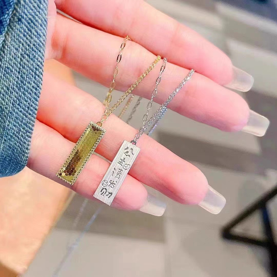 坠链均925银 韩国ins小众公主请发财项链女新中式镀简约坠链素款