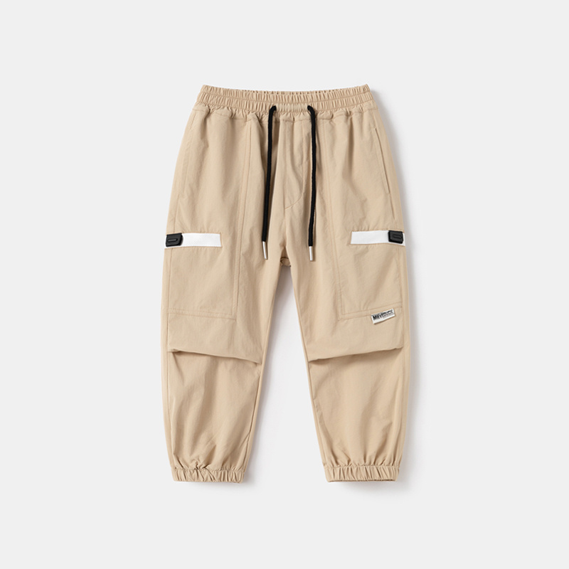 外贸童装男童薄款凉感速干休闲裤 儿童帅气防蚊裤夏季2025年新款