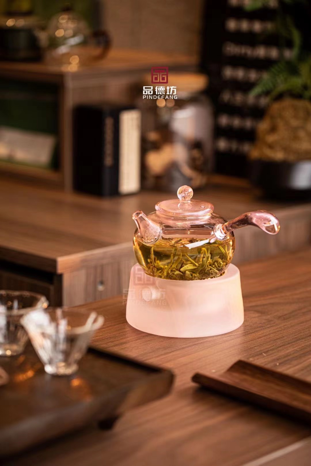 与鹿 精致耐高温侧把泡茶壶花茶壶高硼硅耐热玻璃烧水壶可爱