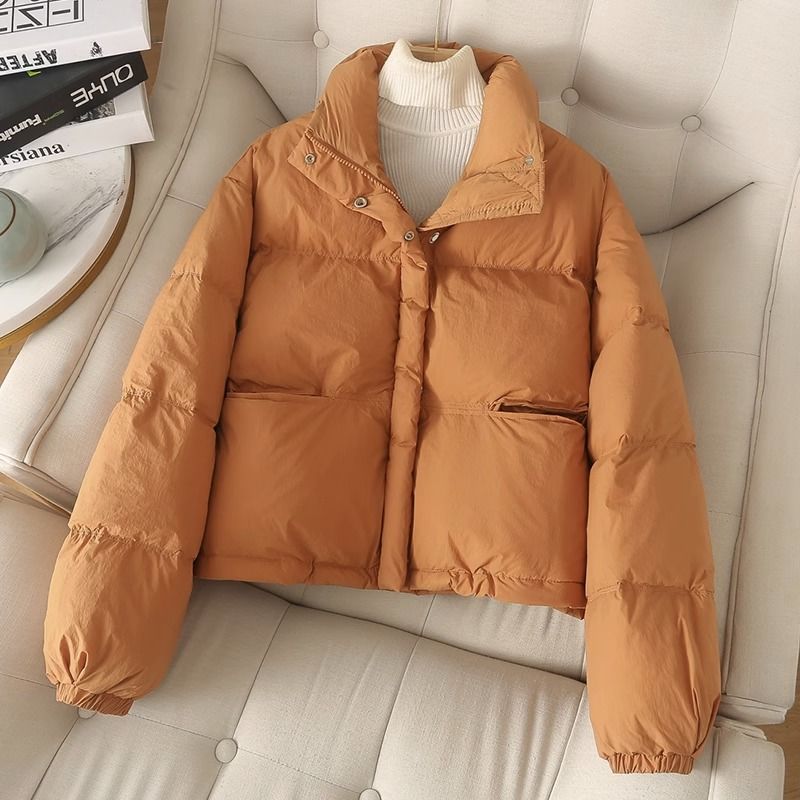 羽绒服短款服女东大门韩版2023冬季外套立领小个子面包服上衣