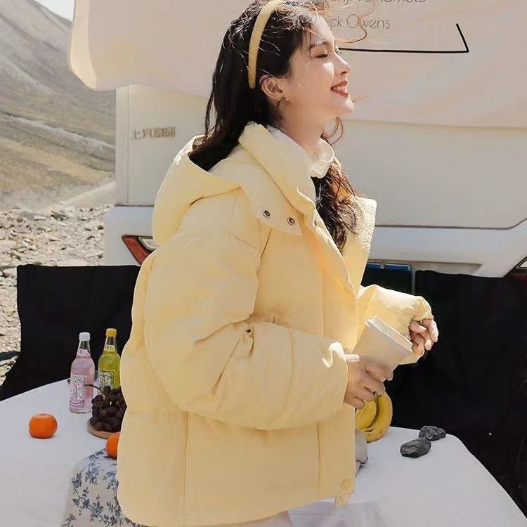 羽绒服新款韩版学生女短款服宽松2023年冬季可爱连帽外套