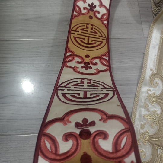 高密刺绣只带国风民族风窗帘桌布沙发垫装饰花边辅料