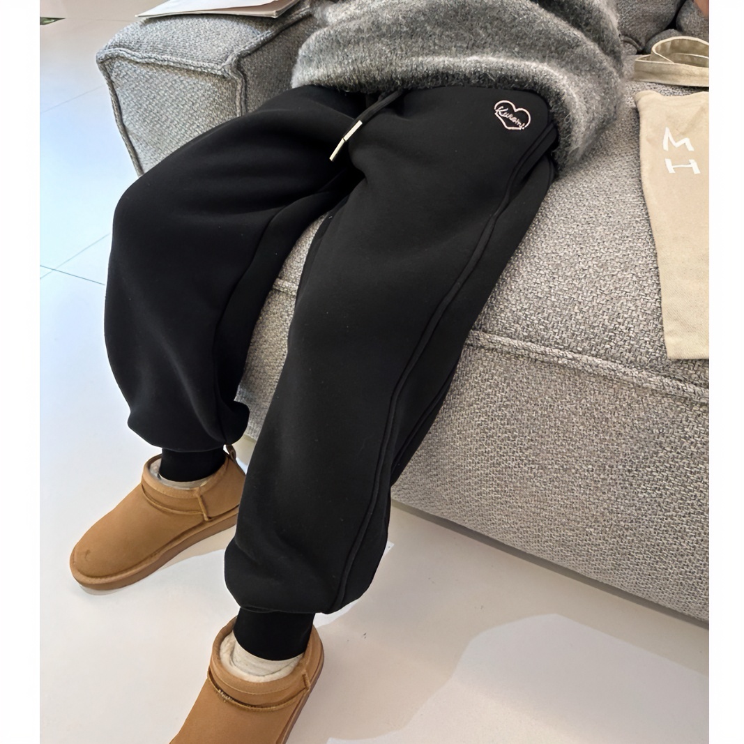 儿童裤子加绒加厚女童保暖冬季大童88183女童卫裤6-18岁
