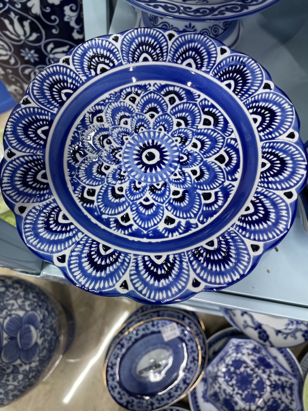 孔雀开屏盘子，中式摆件……浅盘