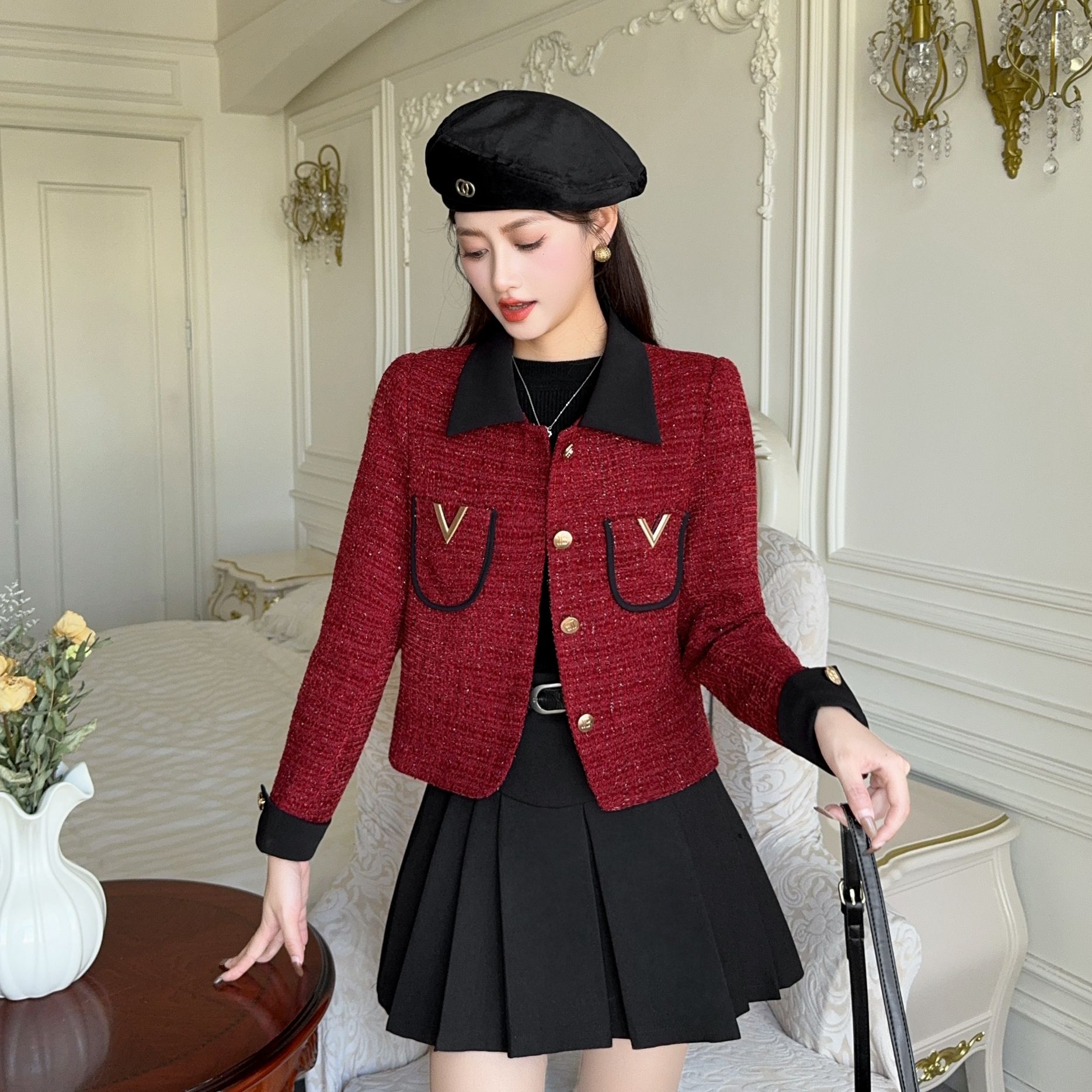 高级气质小香亮闪轻奢小香2024秋季短款外套