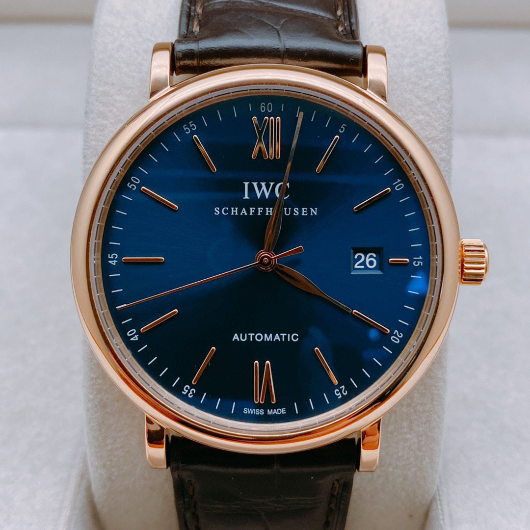 99新 IWC/万国 红60 蓝面 自动机械 40mm 玫瑰金