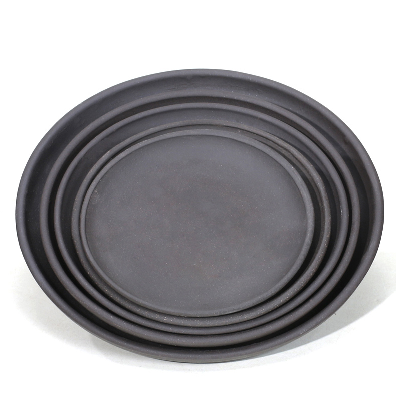 宜兴紫砂陶瓷圆形大中小号花盆托盘盆托花托底盘盆托底碟