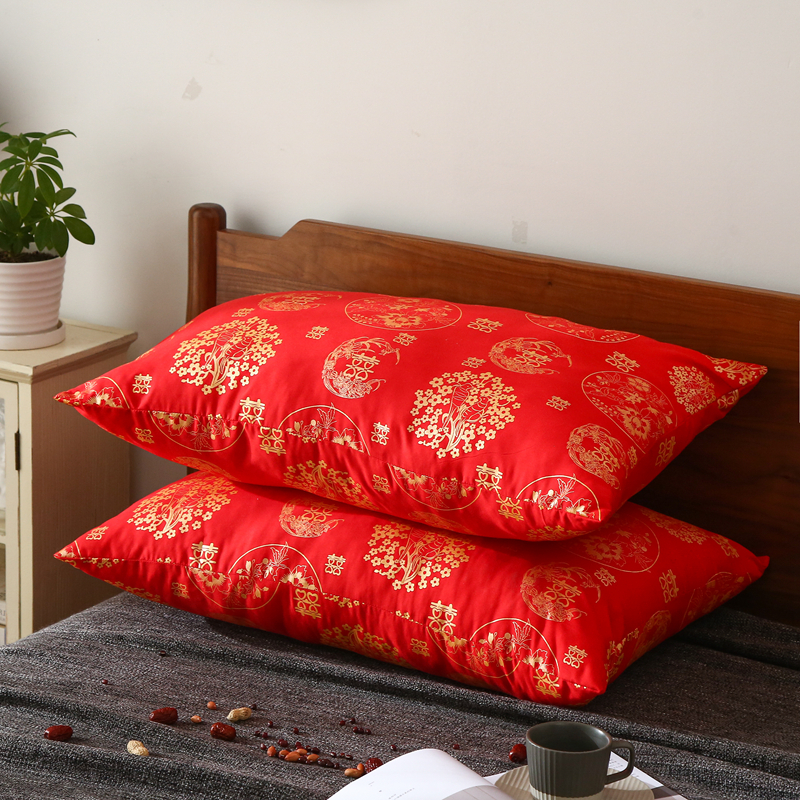 婚庆大红枕芯枕头 一对装