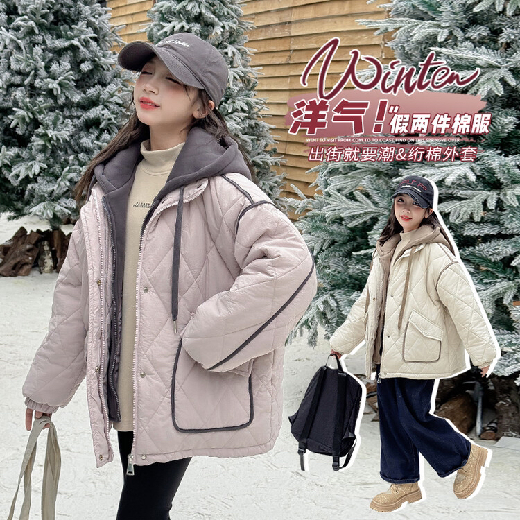 （冬款外套）女童外套冬装外套加棉2025新款冬装网红中大童儿童装