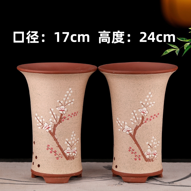 宜兴紫砂兰花盆 桌面绿植花卉盆包破损