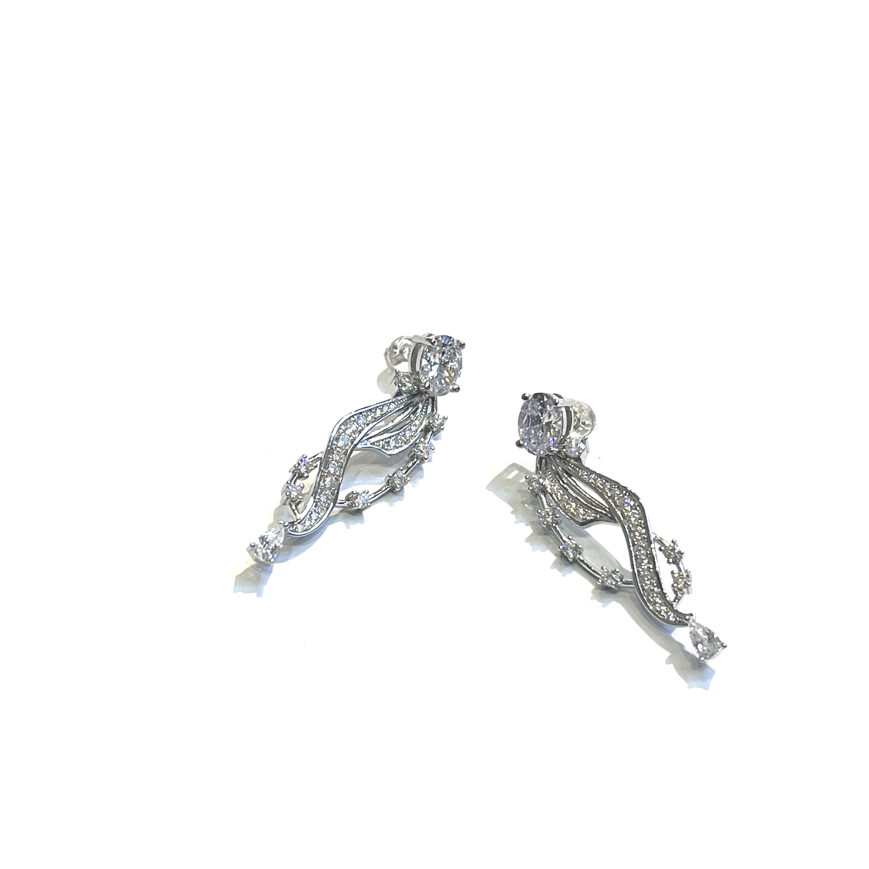 925银合成锆石耳饰 轻奢设计感气质耳饰H074