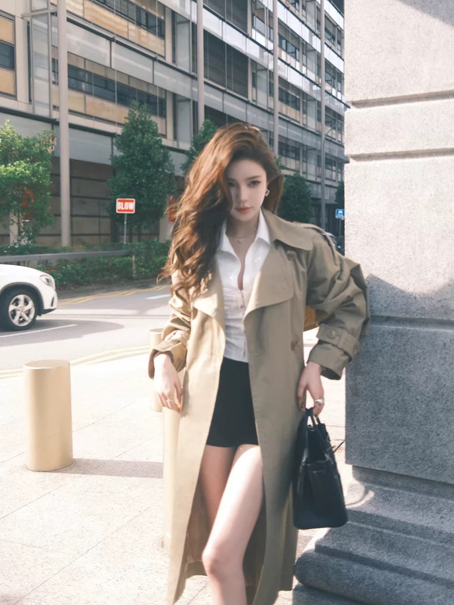 么么专属 抗风纸片感风衣外套链接