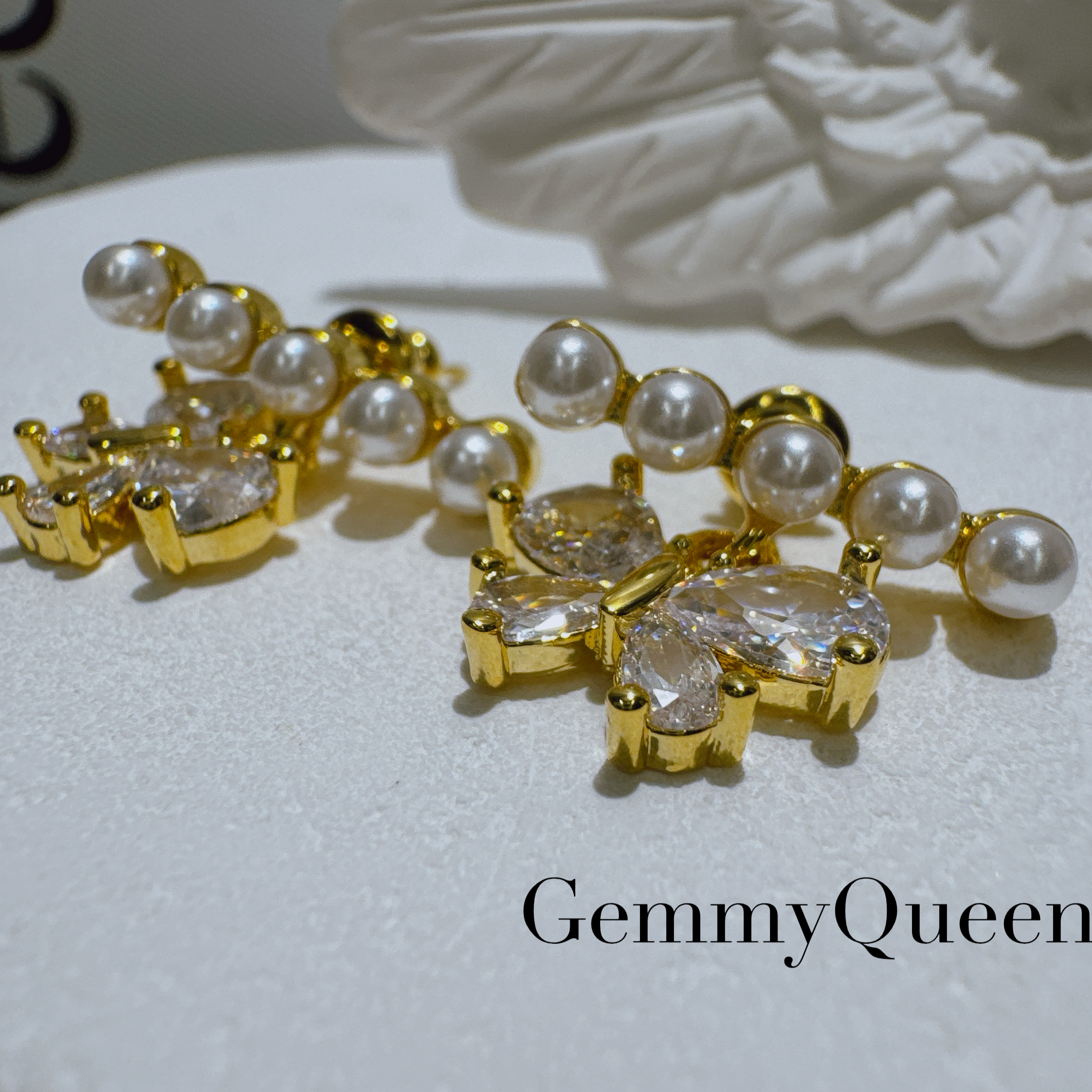 铜合金合成锆石耳饰 GemmyQueen高定耳环GQ00776