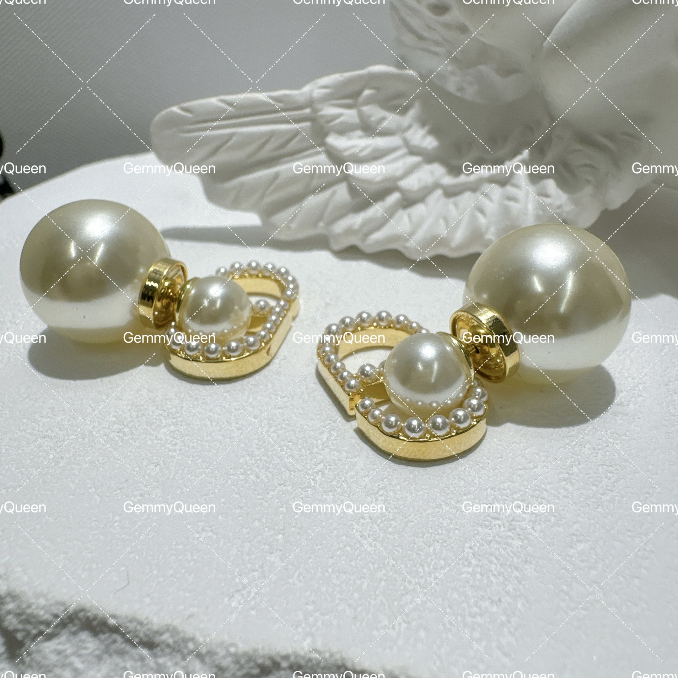 铜合金仿珍珠耳饰 GemmyQueen高定耳钉GQ00654