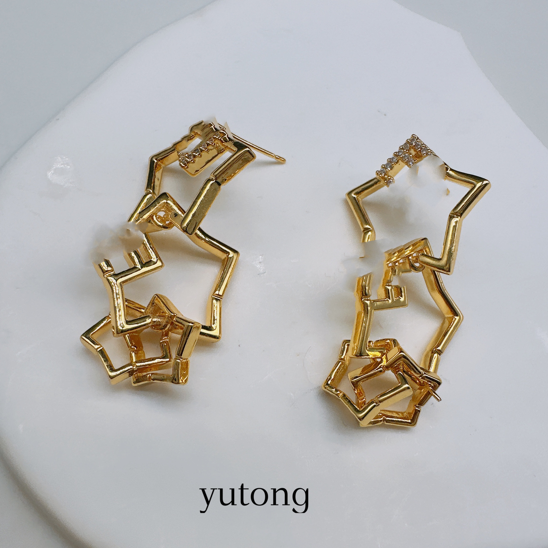 铜合金耳饰 【雨桐轻奢饰品】设计款耳环LWW2814S