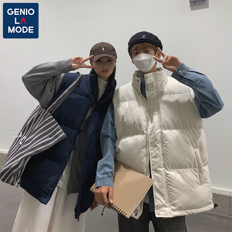 GENIOLAMODE棉马甲男女同款秋冬季大码保暖背心外穿情侣立领外套