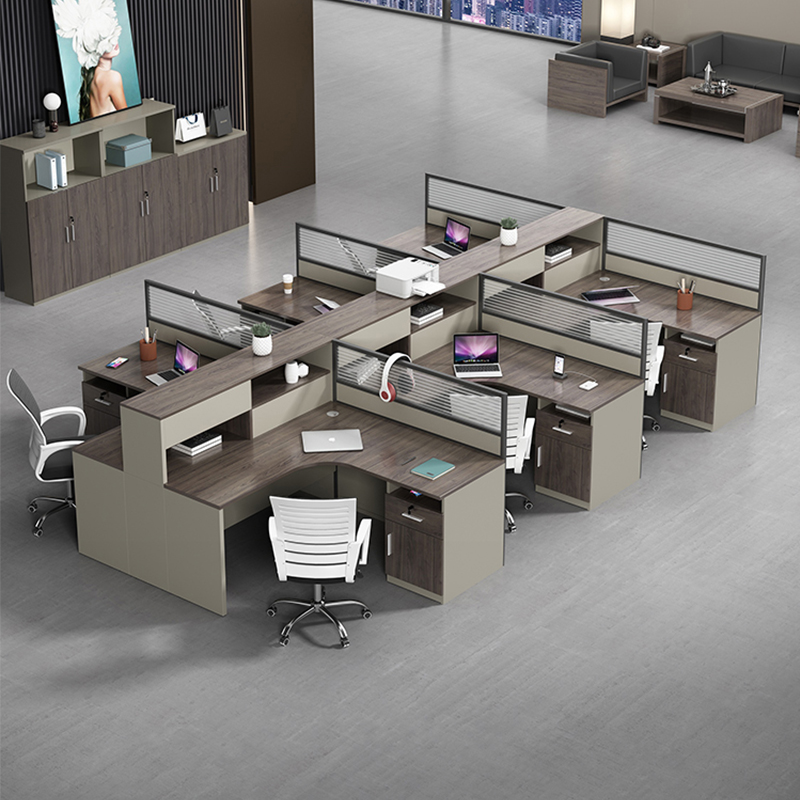 职员办公桌椅组合员工位桌简约现代2/4/6人位屏风卡座财务办公桌