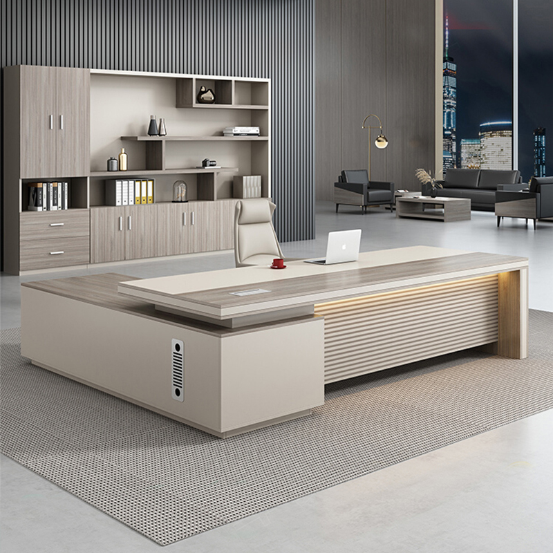 办公桌老板桌简约现代办公家具总裁经理办公室桌椅组合单人大班台