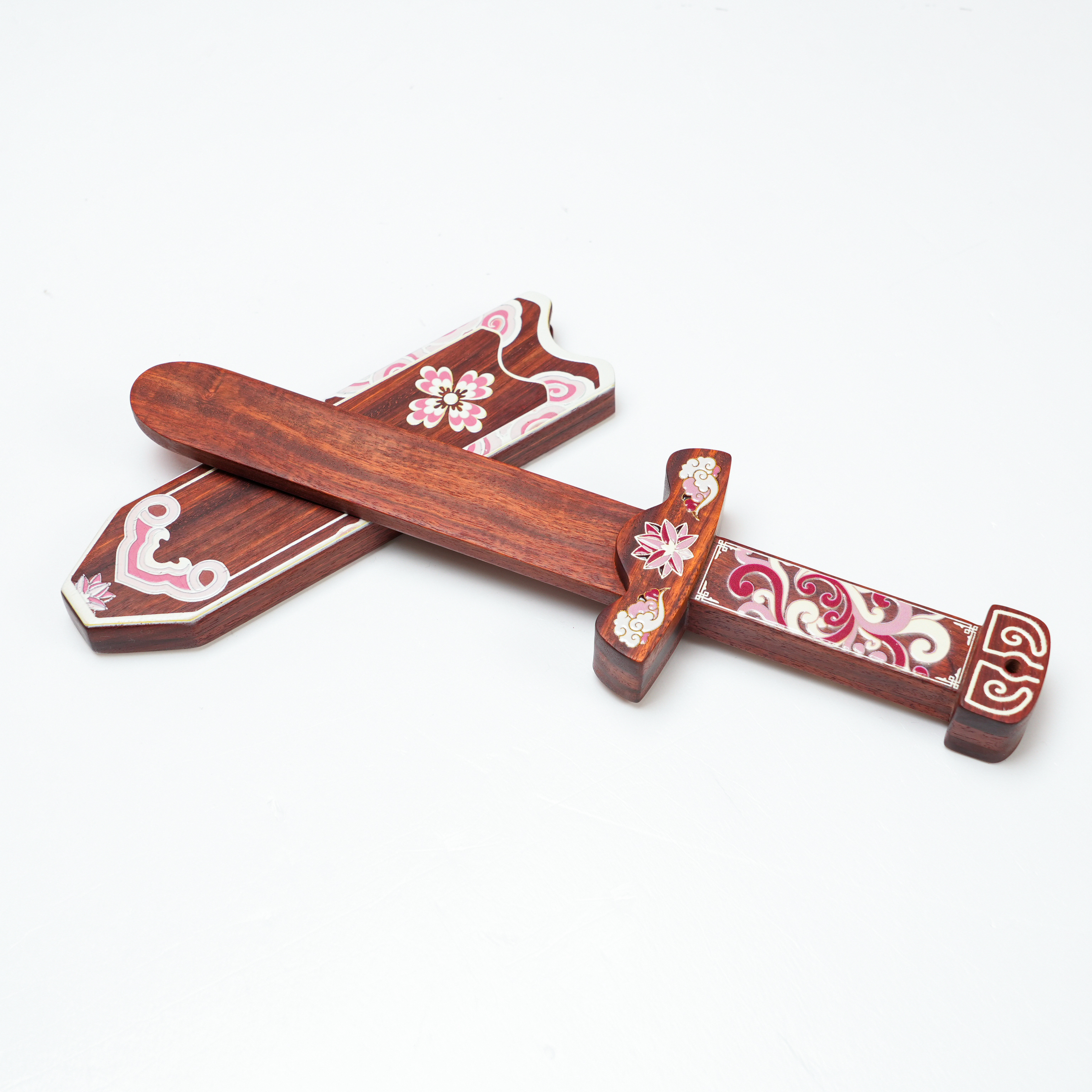 【檀锦阁文创】倚天剑-儿童玩具模型-血檀-241120-1