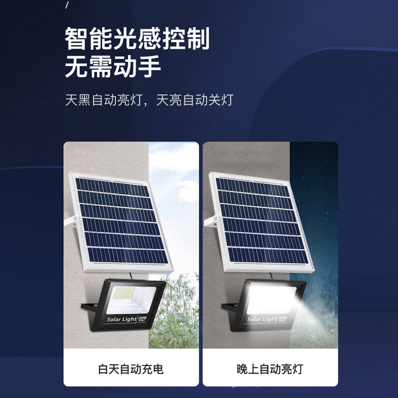 分体太阳能投光灯户外防水家用院子厂房车库全自动光感光控感应