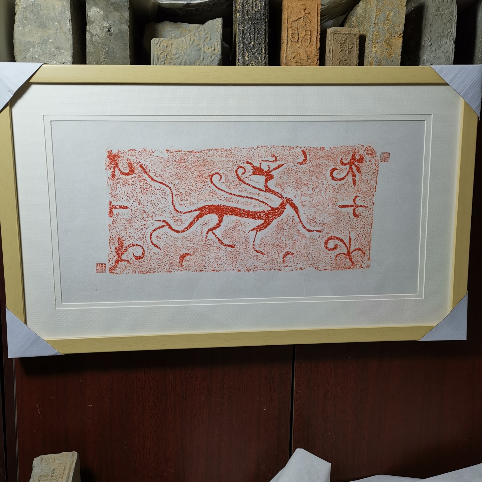 家居饰品工艺画《飞龙在天》实木框装裱带框包邮，长70宽40厘米