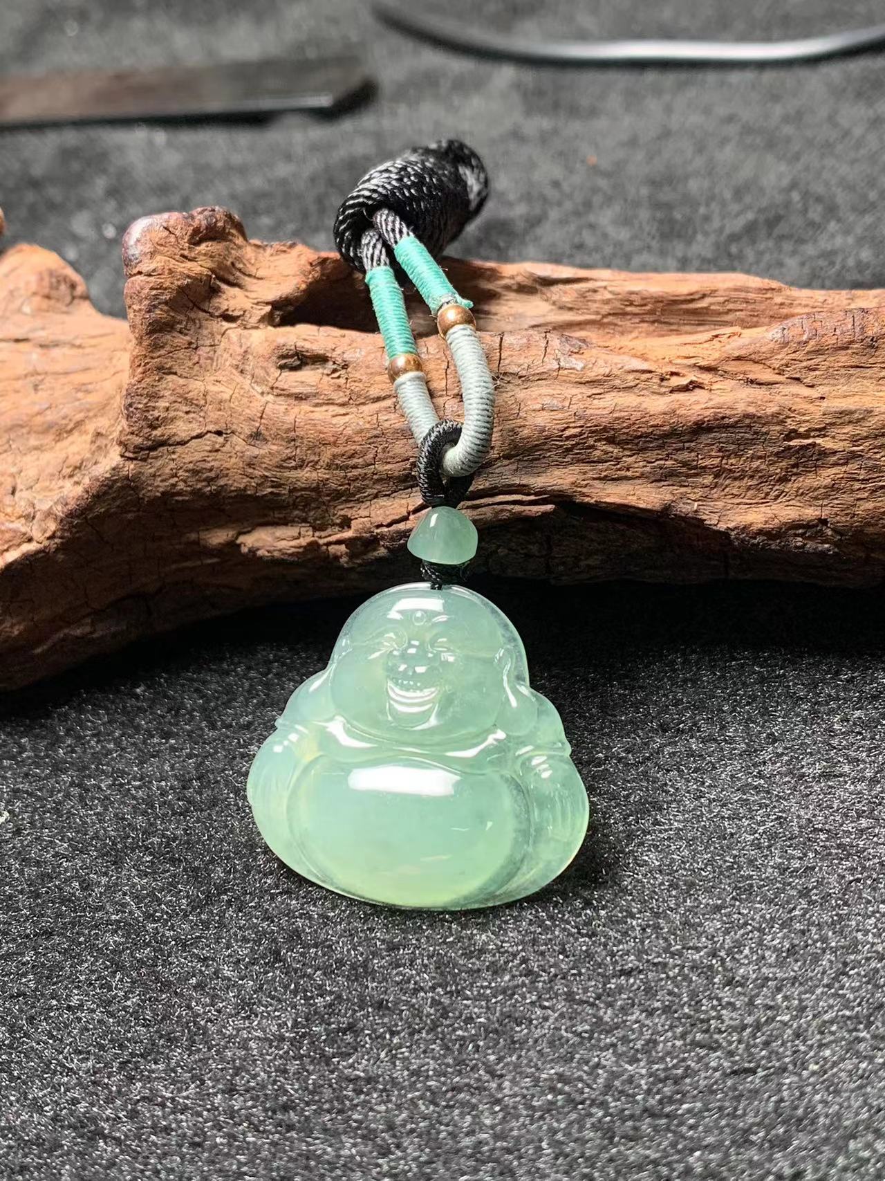 【玉良缘】天然A货翡翠缅料佛公挂件简约百搭款