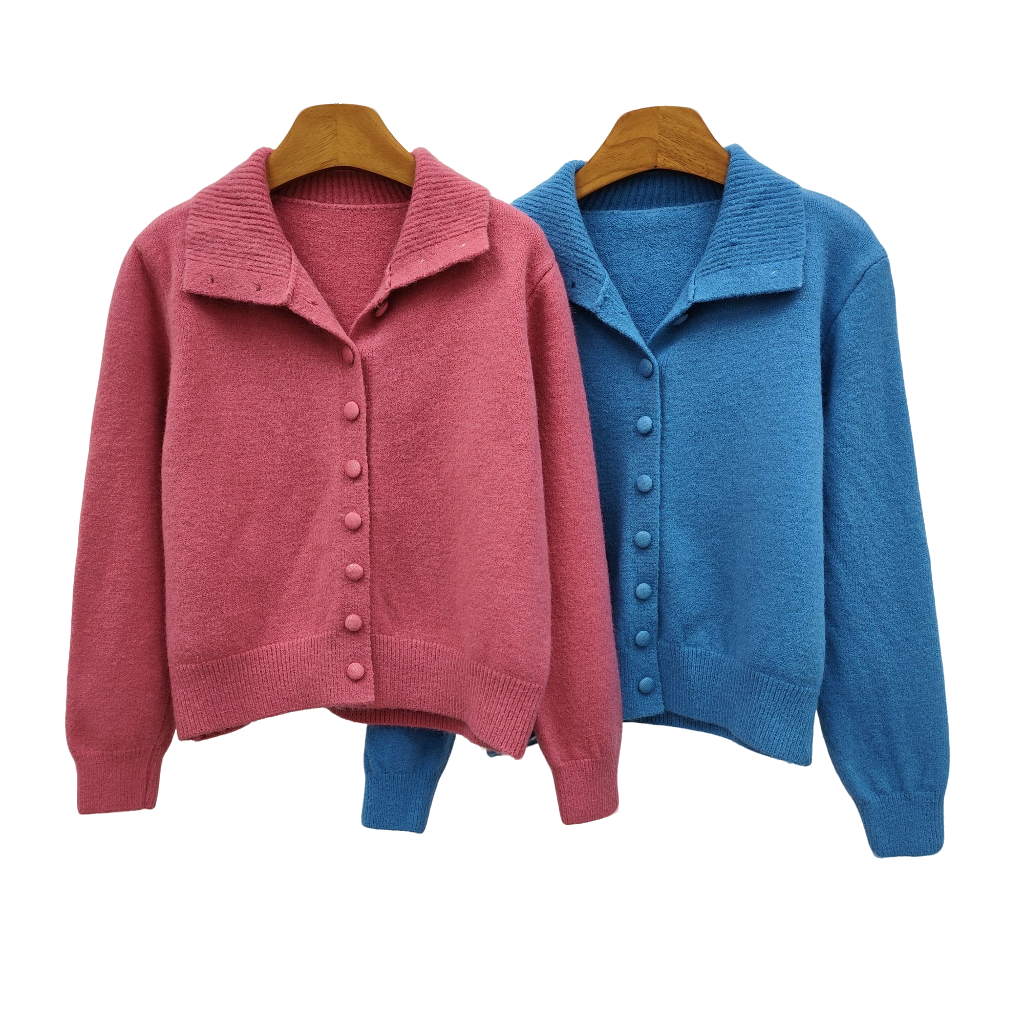 Comme Vous/似你2024冬季翻领正肩针织开衫上衣外套潮（3W4B33868）