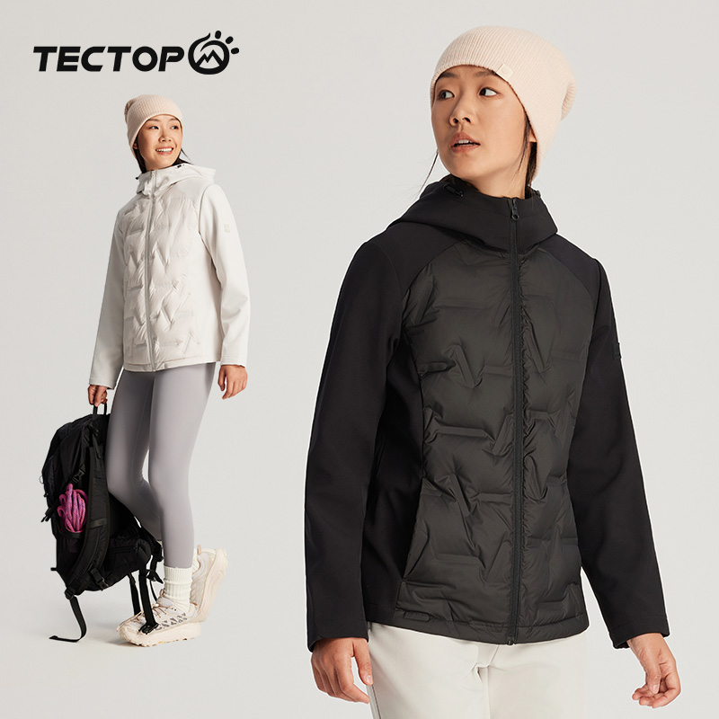 探拓户外秋冬季新款轻薄保暖羽绒服女款登山徒步运动梭织外套